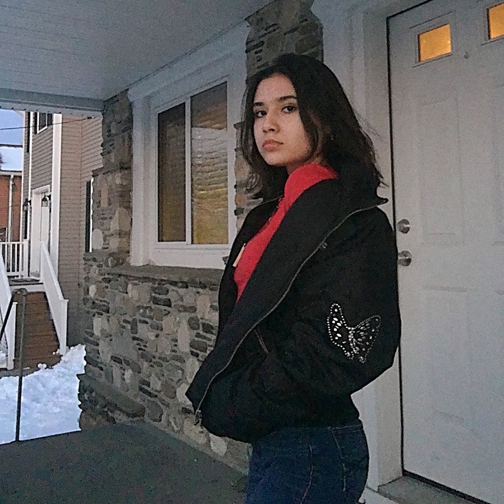 black puffer jacket